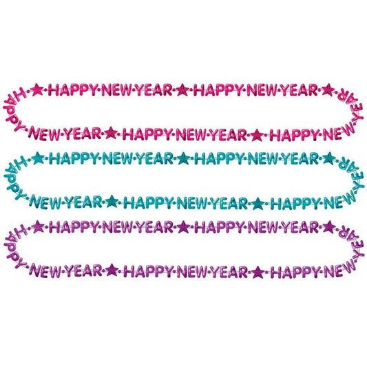 Happy New Year Beads Pack Colorful 3ct. - Toy World Inc