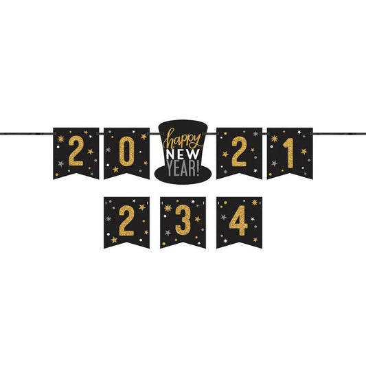 Happy New Year Personalized Letter Banner Kit (2021-2024) - Toy World Inc