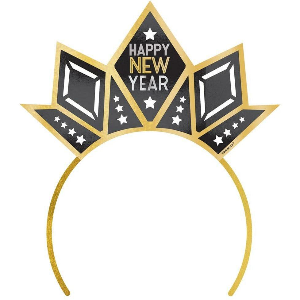 Happy New Year Tiara Black Silver Gold - Toy World Inc