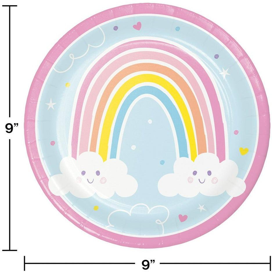 Happy Rainbow Dinner Plate 8Ct - Toy World Inc