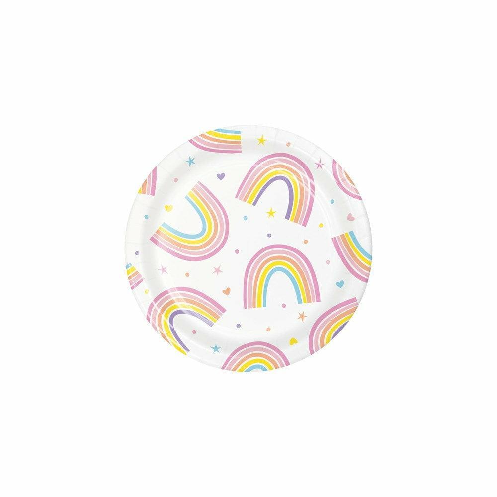 Happy Rainbow Luncheon Plate 8Ct - Toy World Inc