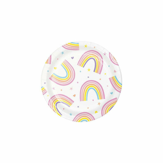 Happy Rainbow Luncheon Plate 8Ct - Toy World Inc
