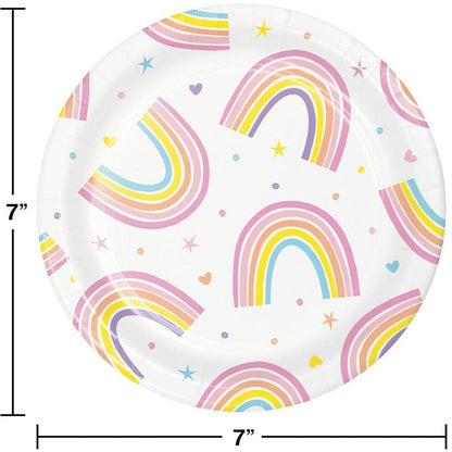 Happy Rainbow Luncheon Plate 8Ct - Toy World Inc
