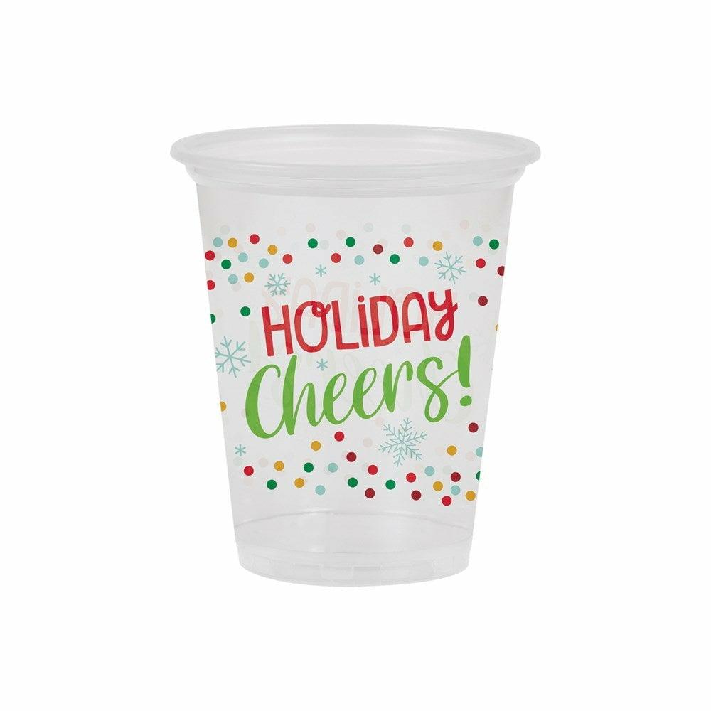 Holiday Fun 16oz Plastic Cup Clear 8ct - Toy World Inc