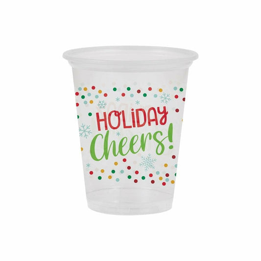 Holiday Fun 16oz Plastic Cup Clear 8ct - Toy World Inc