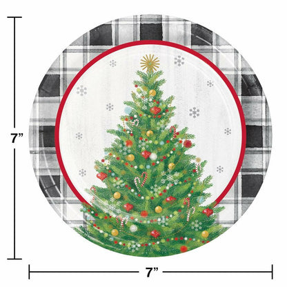 Holiday Tree Luncheon Plate 8ct - Toy World Inc