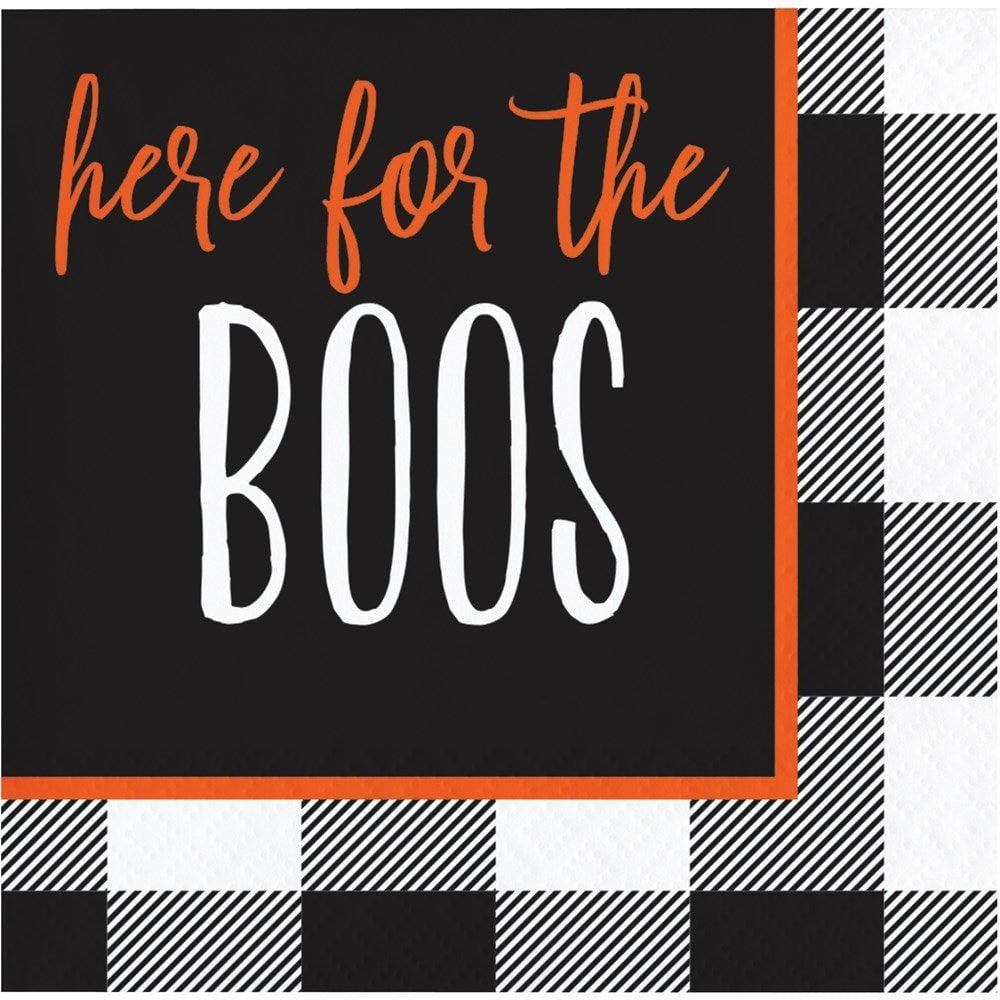 Humorous Halloween Beverage Napkin Here for the Boos 16ct - Toy World Inc