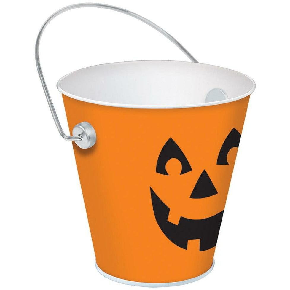 Jack-O-Lantern Metal Bucket - Toy World Inc