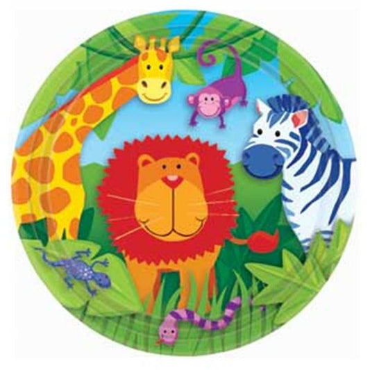 Jungle Animals Plate (L) 8ct - Toy World Inc