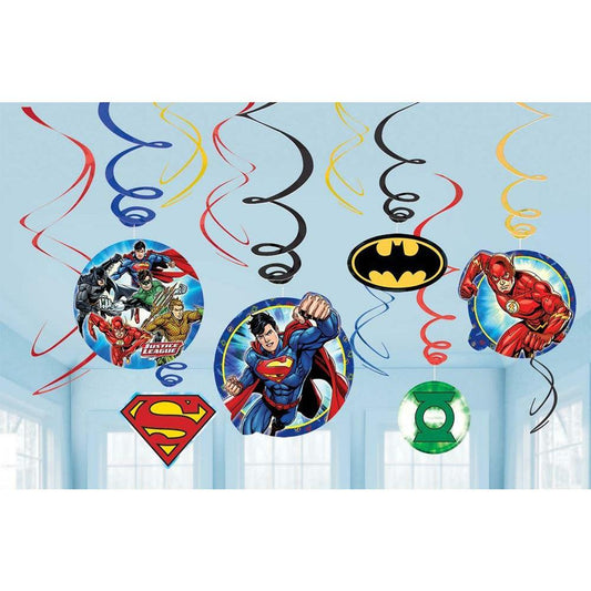 Justice League Swirl 12ct - Toy World Inc