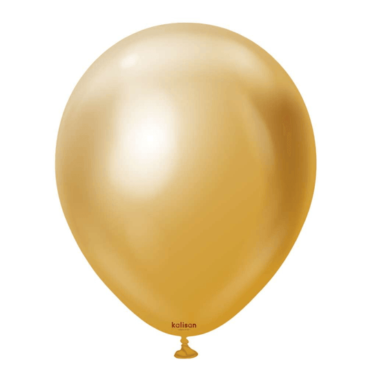 Kalisan 12in Mirror Gold Latex Balloons 50ct - Toy World Inc