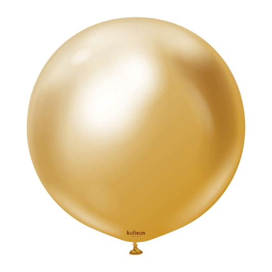 Kalisan 36in Mirror Gold Latex Balloons 2ct - Toy World Inc