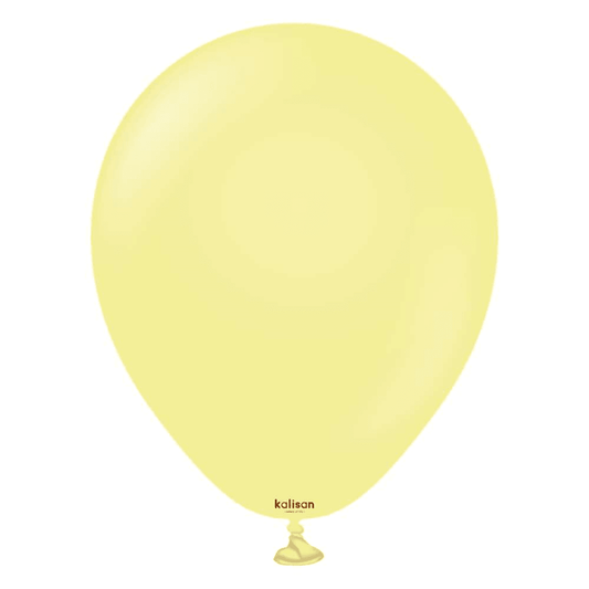 Kalisan 5in Macaron Yellow Latex Balloons 100ct - Toy World Inc
