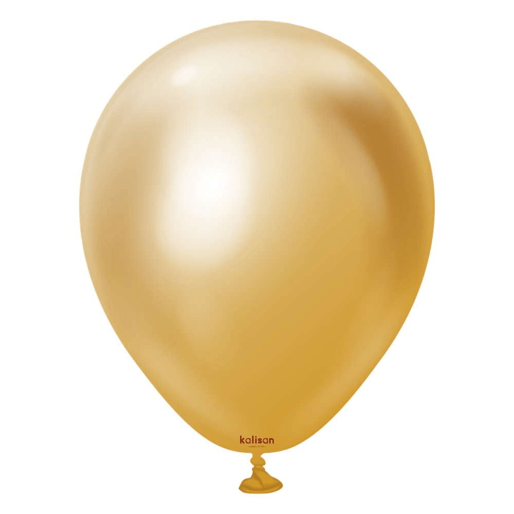Kalisan 5in Mirror Gold Latex Balloons 100ct - Toy World Inc