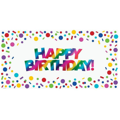 Large Party Banner Rainbow Foil Birthday 1Ct - Toy World Inc