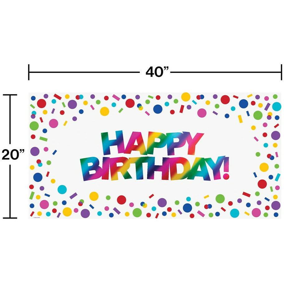Large Party Banner Rainbow Foil Birthday 1Ct - Toy World Inc