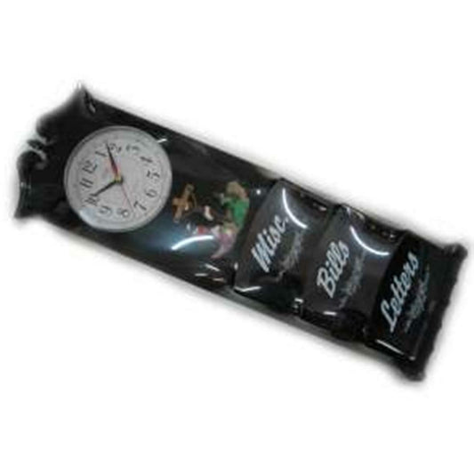 Letter Rack Clock (Bk) Cross Bk - Toy World Inc
