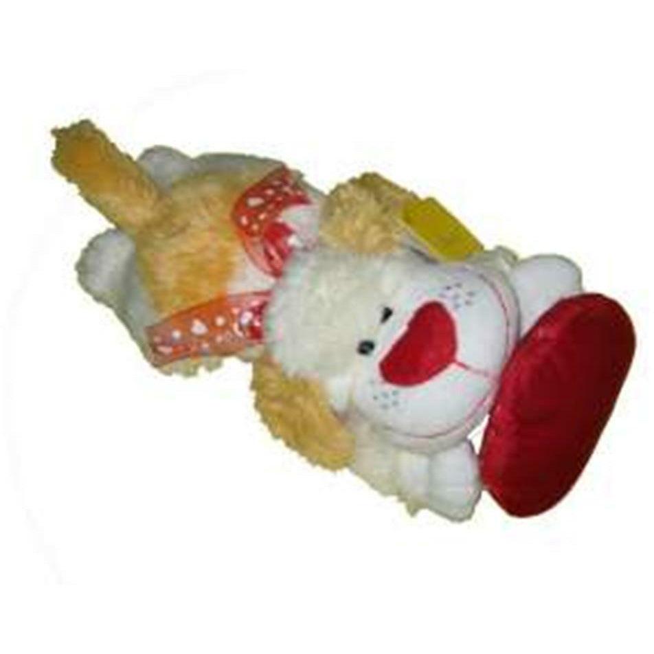 Lying Dog W Heart 11in - Toy World Inc