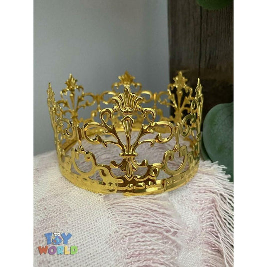 Metal Crown 4in D x 2.25in H Gold - Toy World Inc