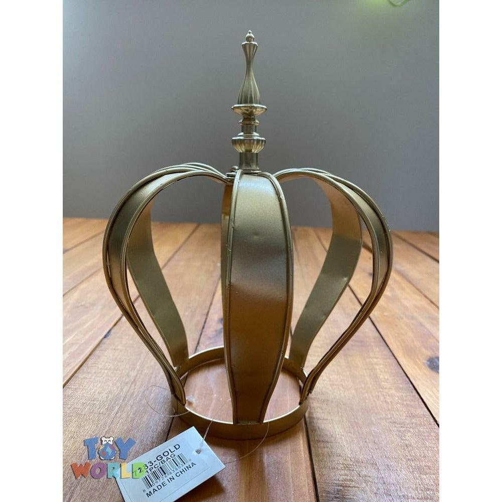 Metal Crown Centerpiece 8.75in H x 7in D Gold - Toy World Inc