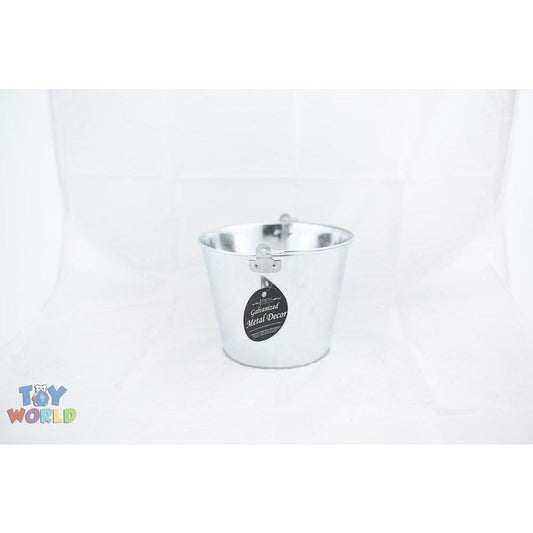 Metal Pail Bucket Silver - Toy World Inc