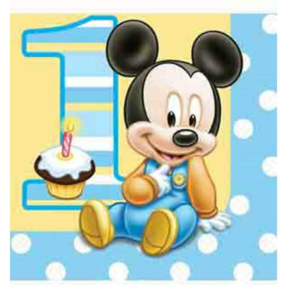 Mickey 1st Birthday Napkin (L) 16ct - Toy World Inc