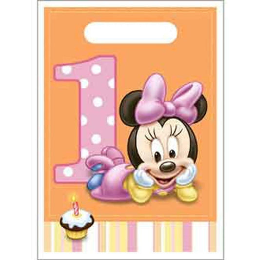 Minnie 1st Birthday LootBag 8ct - Toy World Inc