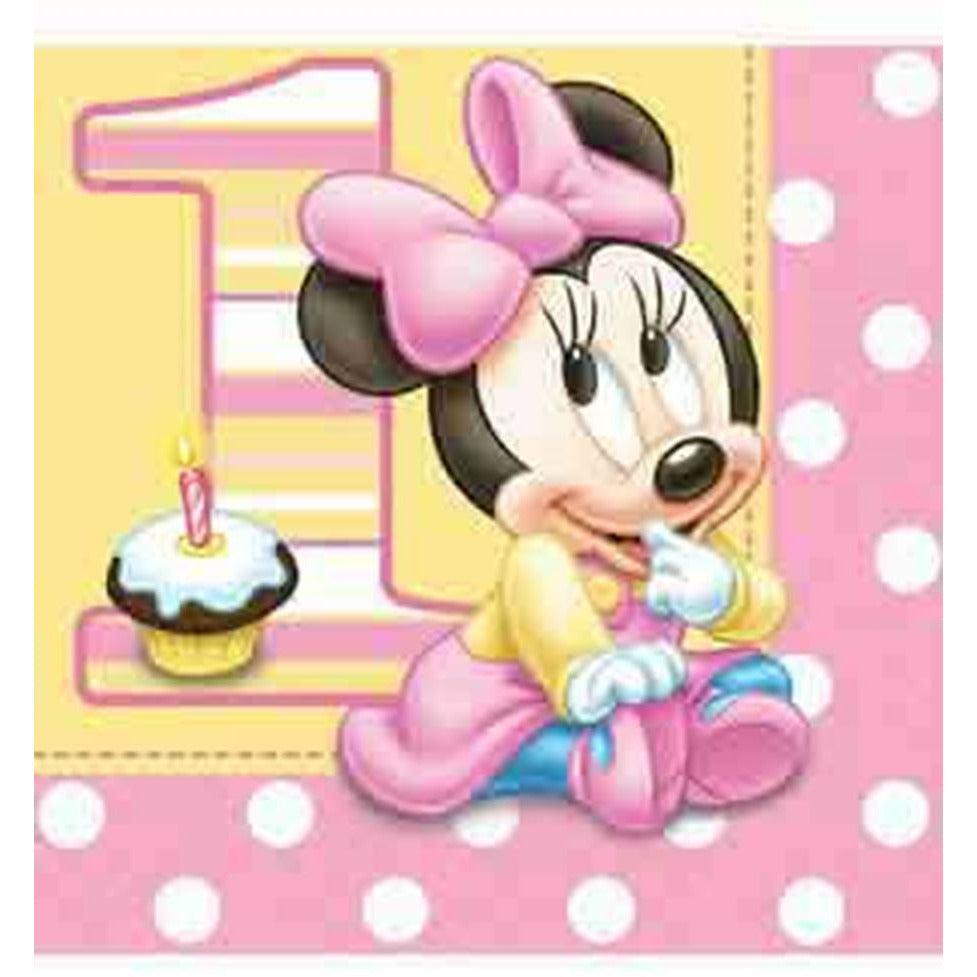 Minnie 1st Birthday Napkin (L) 16ct - Toy World Inc