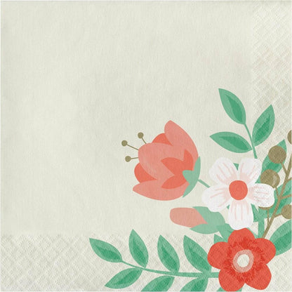 Modern Floral Luncheon Napkin 3 Ply 16Ct - Toy World Inc