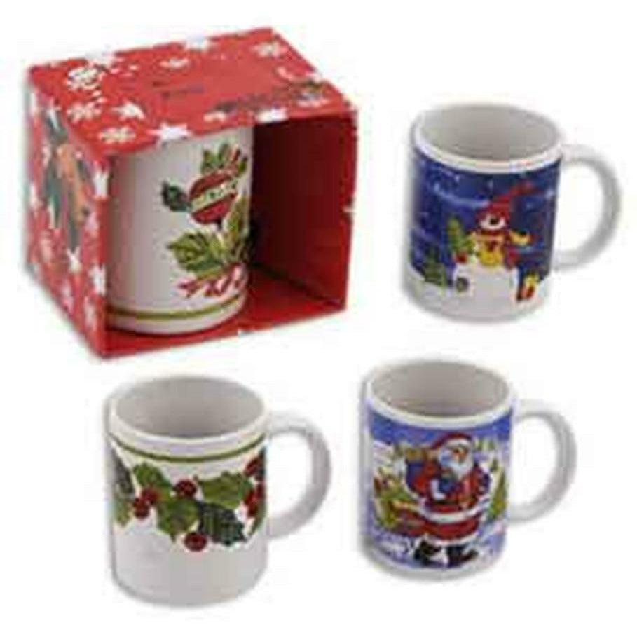 Mug Santa-Holly-Snowman Ast 11oz - Toy World Inc