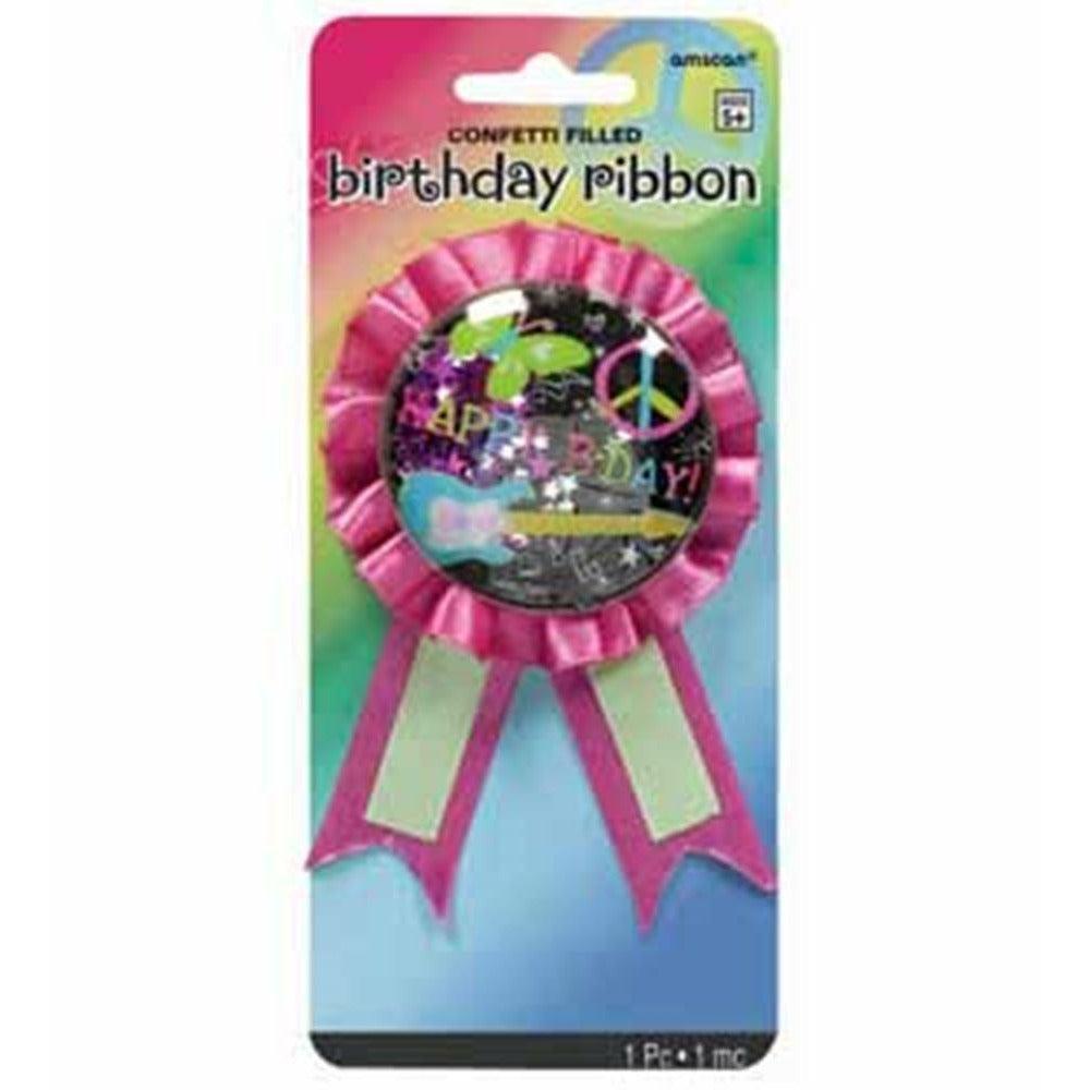 Neon Award Ribbon W-Confetti - Toy World Inc