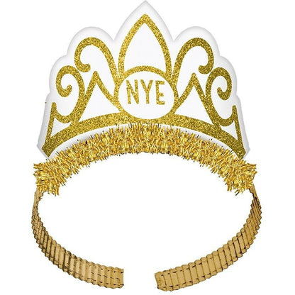 New Years Tiaras Black Silver Gold 6ct. - Toy World Inc