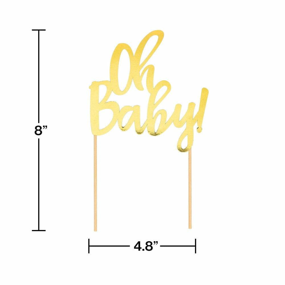 Oh Baby Gold Cake Topper 1Ct - Toy World Inc