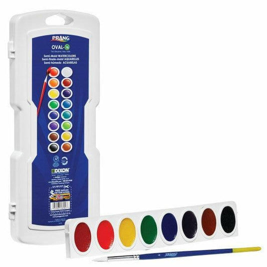 Oval Pan Watercolors 16 Colors With Brush - Toy World Inc