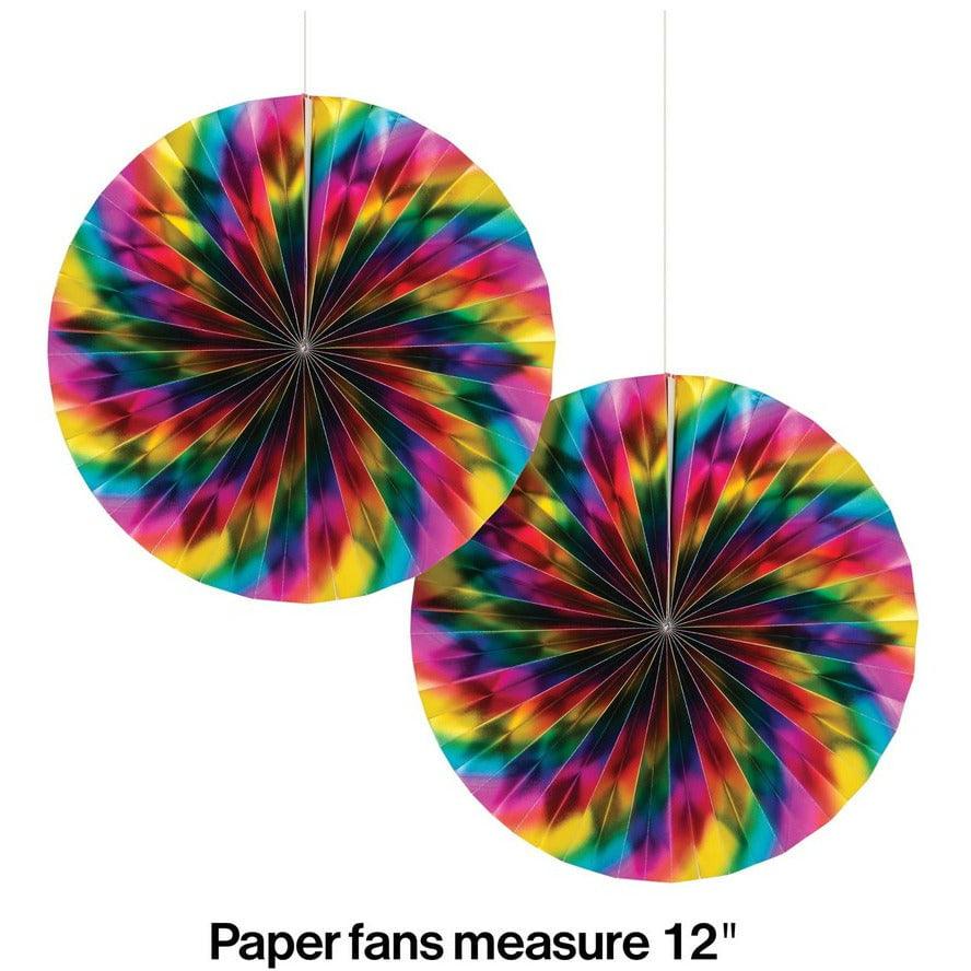 Paper Fan 2-Pack Rainbow Foil Birthday 2Ct - Toy World Inc