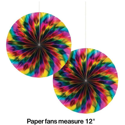 Paper Fan 2-Pack Rainbow Foil Birthday 2Ct - Toy World Inc
