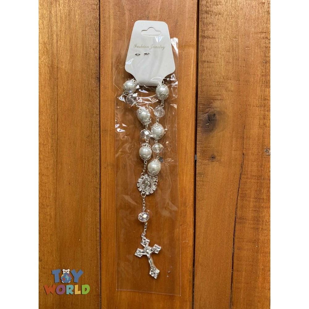 Pearl Rosary Silver Bracelet 12ct 7.9in - Toy World Inc