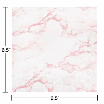 Pink Marble Luncheon Napkin 16Ct - Toy World Inc