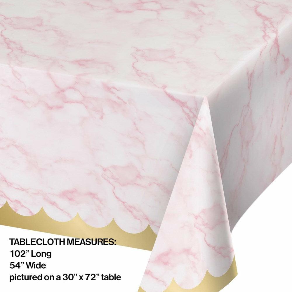 Pink Marble Paper Tablecover 54in X 102in  1Ct - Toy World Inc