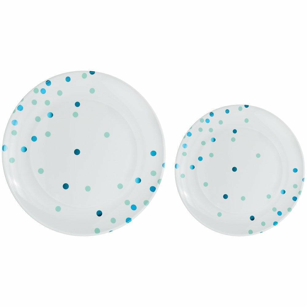 Plastic Plate Multipack Caribbean Blue/Robins Egg Blue 20ct - Toy World Inc