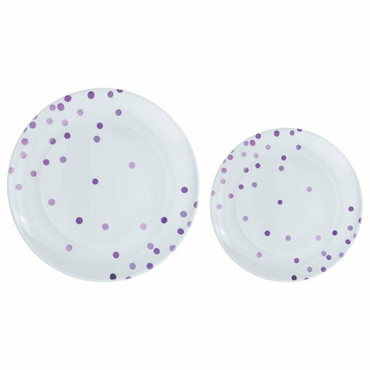 Plastic Plate Multipack New Purple And Lavender 20ct - Toy World Inc