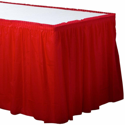 Plastic Tableskirt Apple Red - Toy World Inc