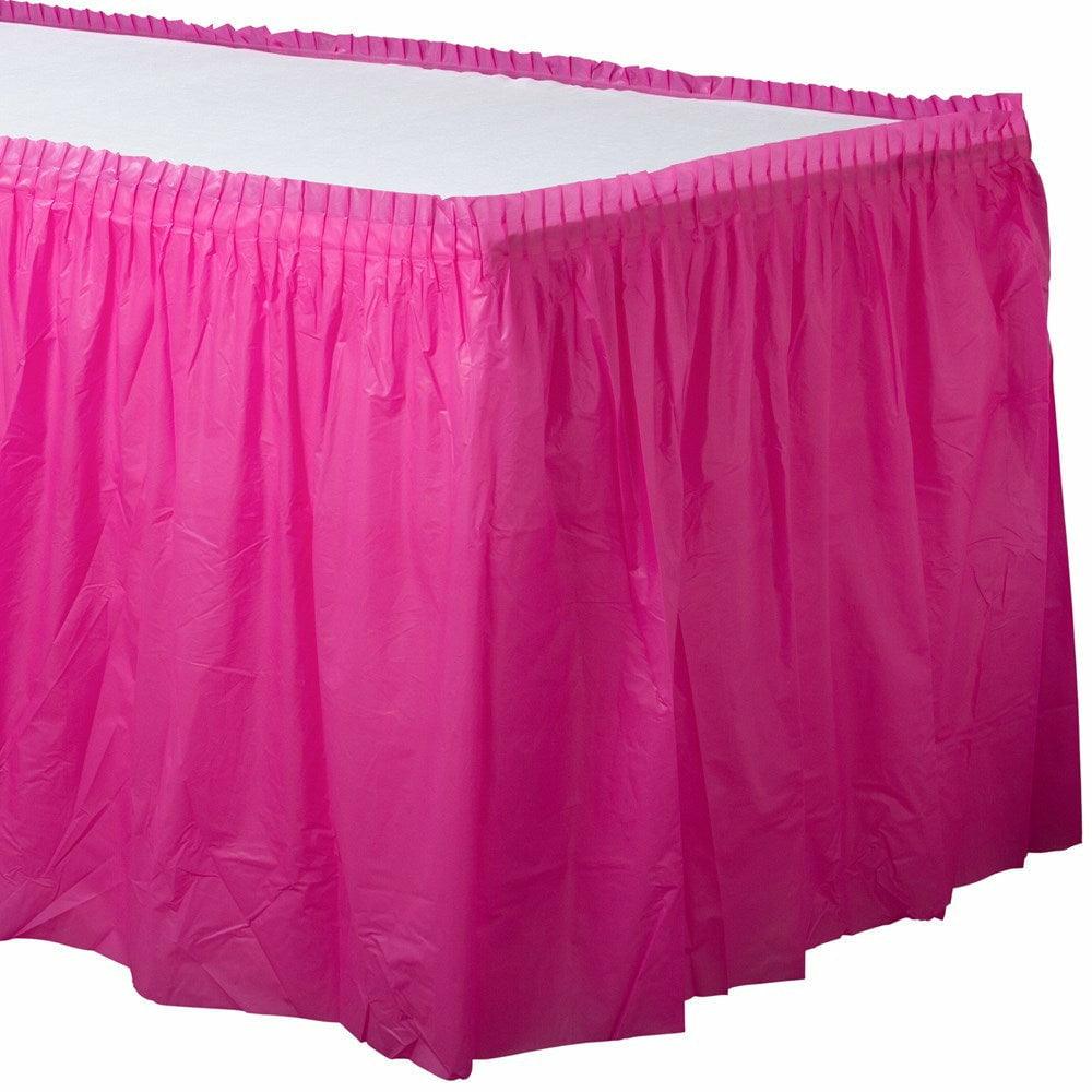 Plastic Tableskirt Bright Pink - Toy World Inc