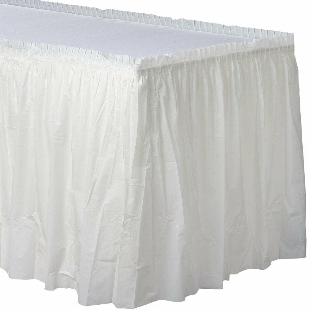 Plastic Tableskirt Frosty White - Toy World Inc