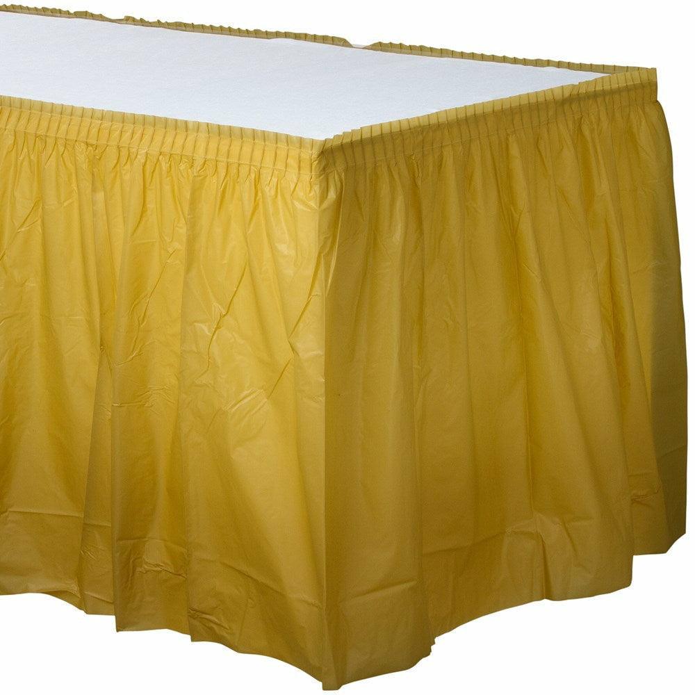 Plastic Tableskirt Gold - Toy World Inc