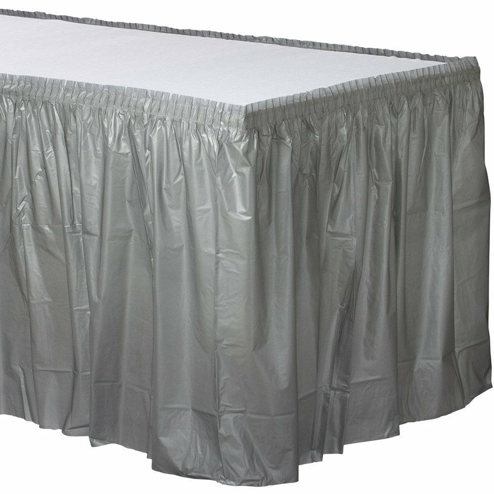 Plastic Tableskirt Silver - Toy World Inc