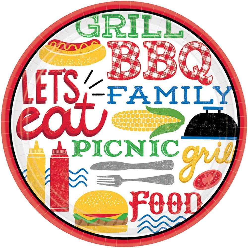 Plate 7in Bbq Picnic Mc 18ct - Toy World Inc
