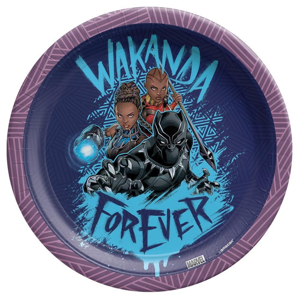 Plate 7in Black Panther Wakanda Forever 8ct - Toy World Inc