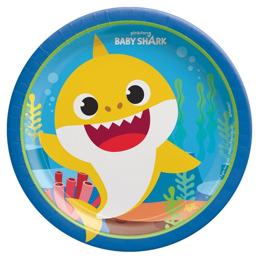 Plate 7in Rnd Baby Shark - Toy World Inc