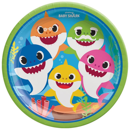 Plate 9in Rnd Baby Shark - Toy World Inc